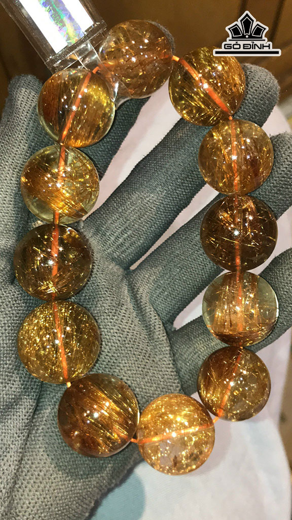 Vòng Tay Đá Thạch Anh Tóc Vàng Đường Kính Hạt 21,13 - 19,12 (mm)