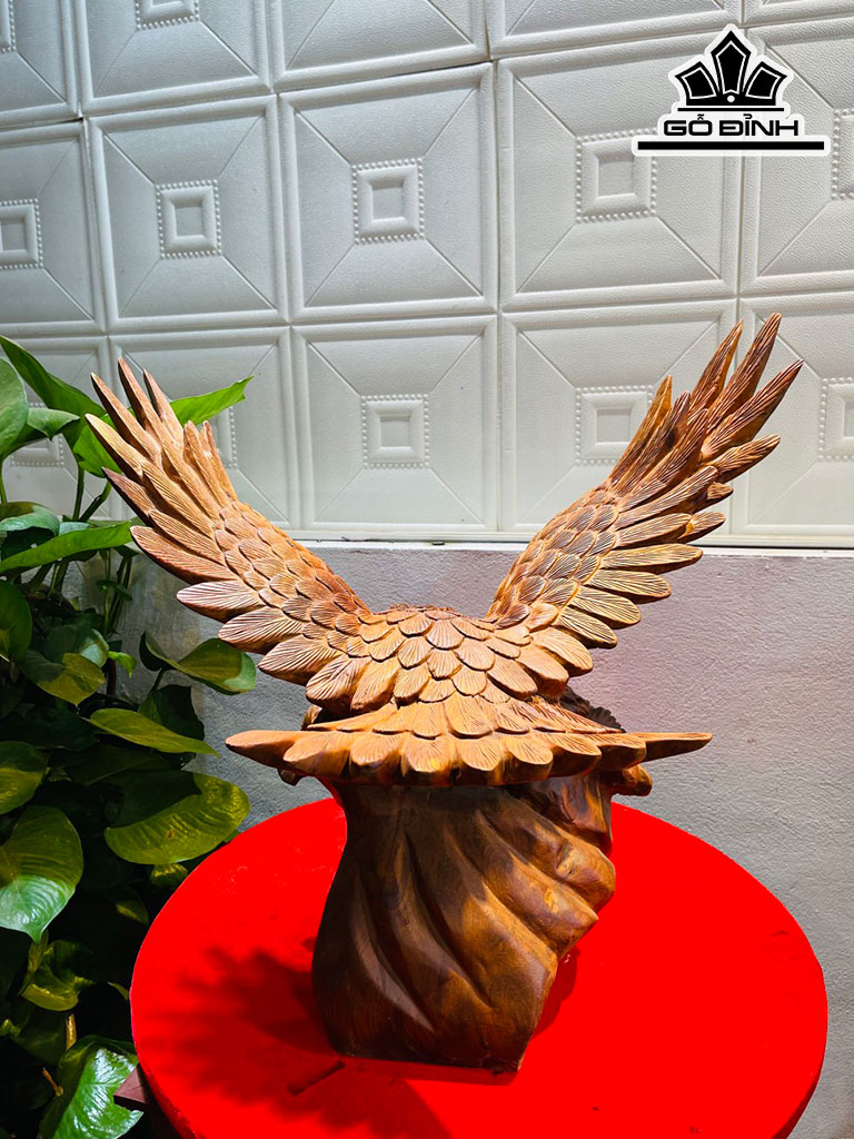 Tượng Đại Bàng Gỗ Hương Cao 54 Ngang 55 Sâu 36 (cm)