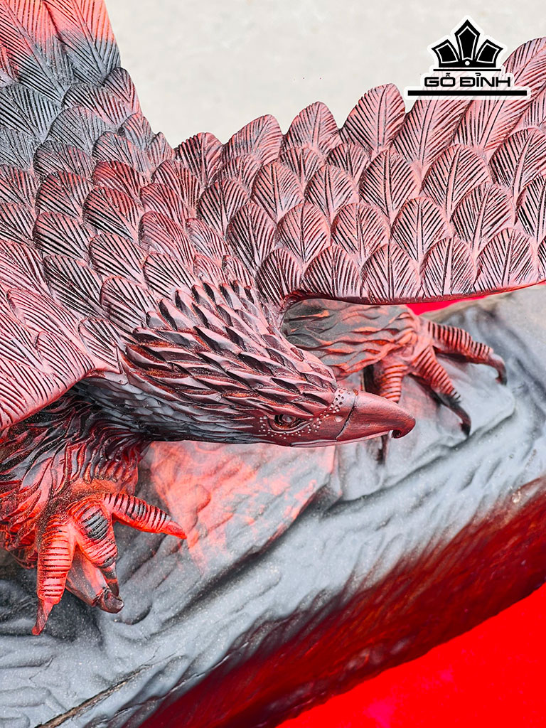 Tượng Đại Bàng Gỗ Trắc Cao 26 Ngang 52 Sâu 25 (cm)