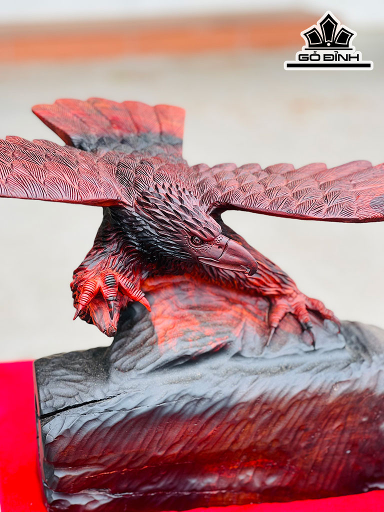 Tượng Đại Bàng Gỗ Trắc Cao 26 Ngang 52 Sâu 25 (cm)