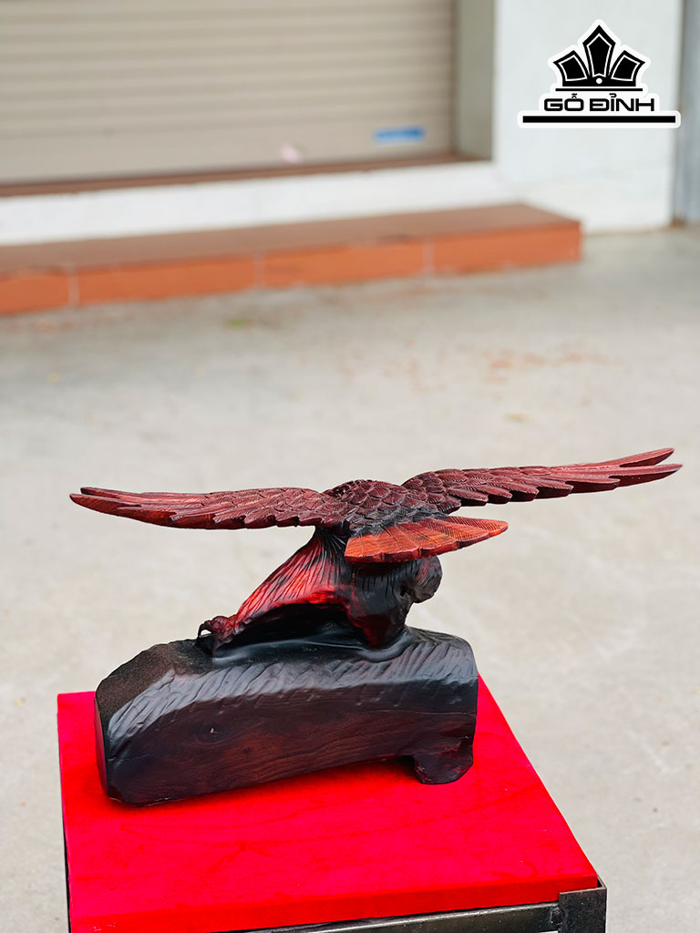 Tượng Đại Bàng Gỗ Trắc Cao 26 Ngang 52 Sâu 25 (cm)