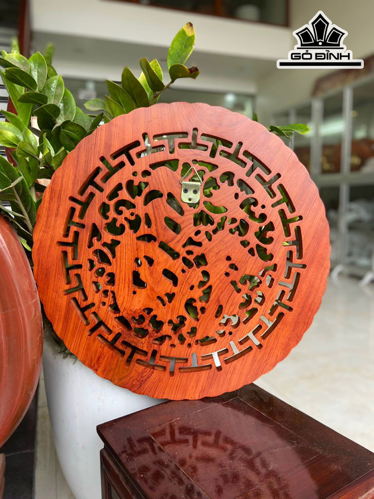 Đĩa Chữ Phúc Gỗ Hương Cao 3 Đường Kính 50 (cm)
