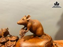 Tượng Chuột Mẫu Tử Gỗ Cẩm Cao 24 Ngang 42 Sâu 15 (cm)