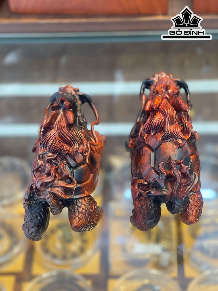 Tượng Long Quy Gỗ Trắc Cao 11 Ngang 27 Sâu 8 (cm)