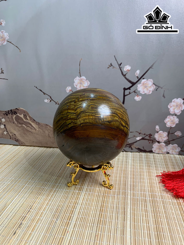 Bi Cầu Đá Mắt Hổ Đường Kính 9,8 (cm) 1,18kg