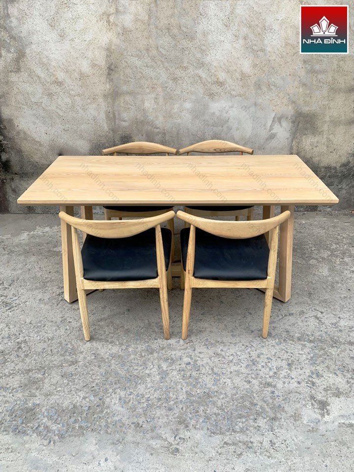 Bàn Ăn 4 Ghế Gỗ Tần Bì ( Ash ) Dài 160 Rộng 70 Cao 75 (cm)