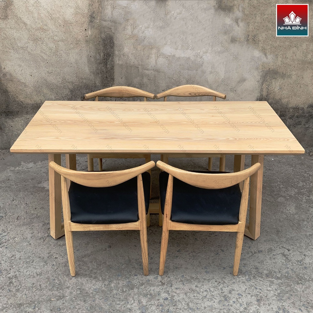 Bàn Ăn 4 Ghế Gỗ Tần Bì ( Ash ) Dài 160 Rộng 70 Cao 75 (cm)
