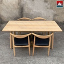 Bàn Ăn 4 Ghế Gỗ Tần Bì ( Ash ) Dài 160 Rộng 70 Cao 75 (cm)