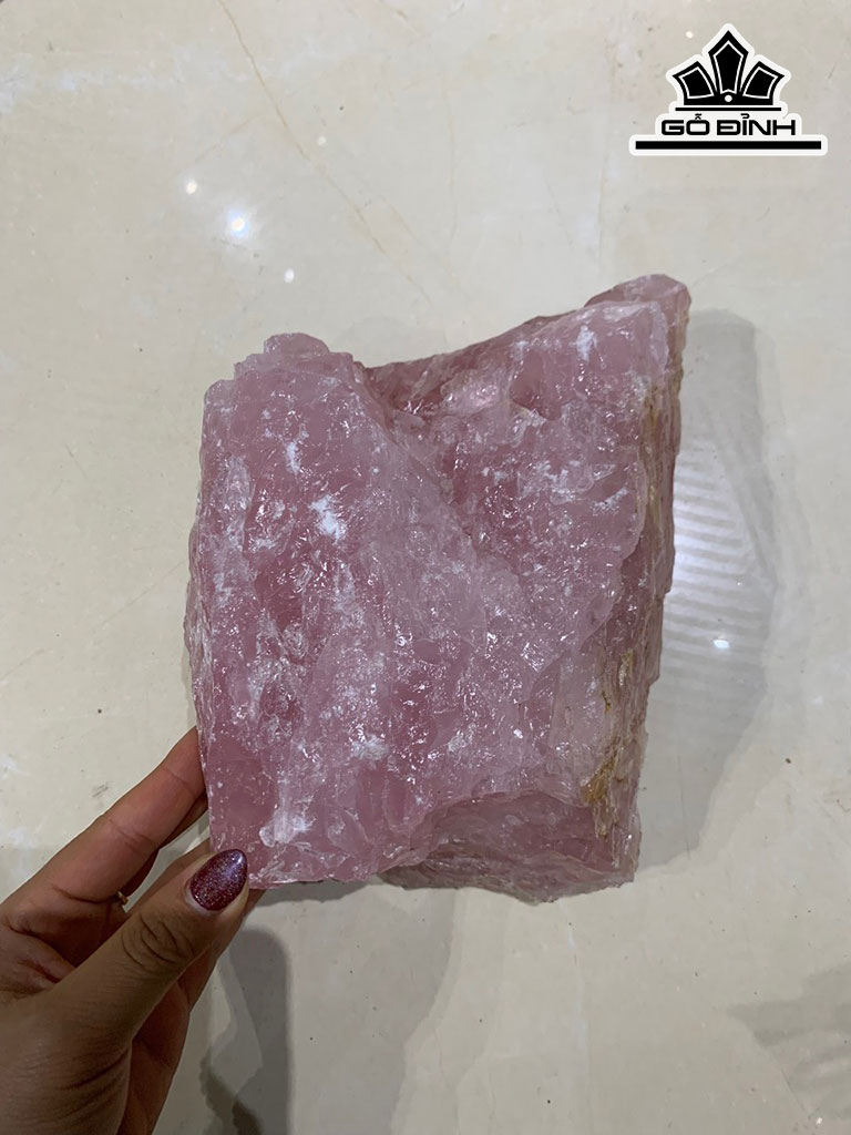 Đá Thạch Anh Hồng Cao 20 Ngang 15 Sâu 9,8 (cm) 3,98kg