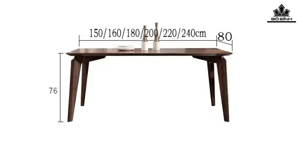 Bàn Ăn Gỗ Sồi (Oak) Dài 140 Ngang 70 Cao 75 (cm)