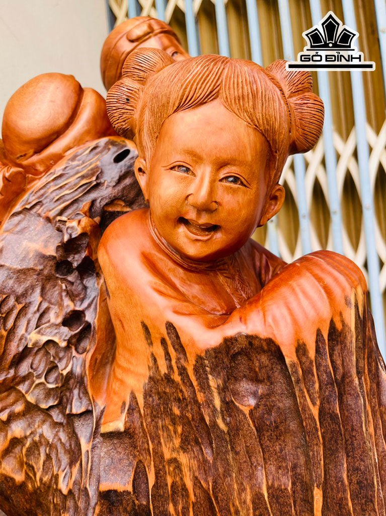 Tiên Đồng Ngọc Nữ Gỗ Hương Cao 70 Ngang 45 Sâu 28 (cm)