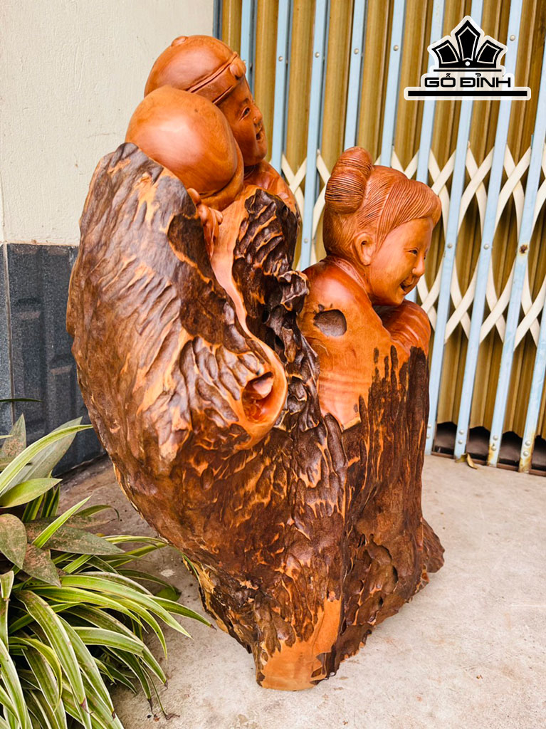 Tiên Đồng Ngọc Nữ Gỗ Hương Cao 70 Ngang 45 Sâu 28 (cm)