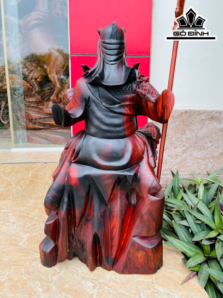 Tượng Quan Công Gỗ Trắc  Cao 60 Ngang 33 Sâu 22 (cm)