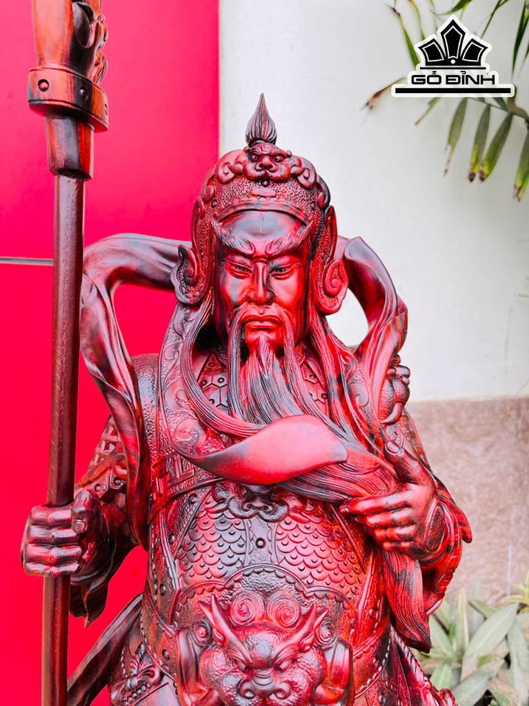 Tượng Quan Công Gỗ Trắc Cao 68 Ngang 30 Sâu 26 (cm)
