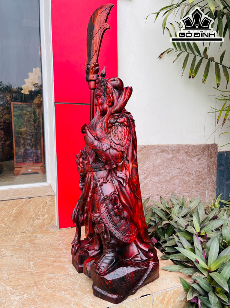 Tượng Quan Công Gỗ Trắc Cao 68 Ngang 30 Sâu 26 (cm)