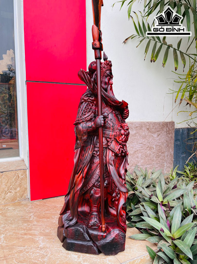 Tượng Quan Công Gỗ Trắc Cao 68 Ngang 30 Sâu 26 (cm)