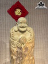 Tượng Phật Di Lặc Chúc Phúc Gỗ Lũa Dổi Cao 131 Ngang 45 Sâu 20 Cao Cả Kỷ 151 (cm)