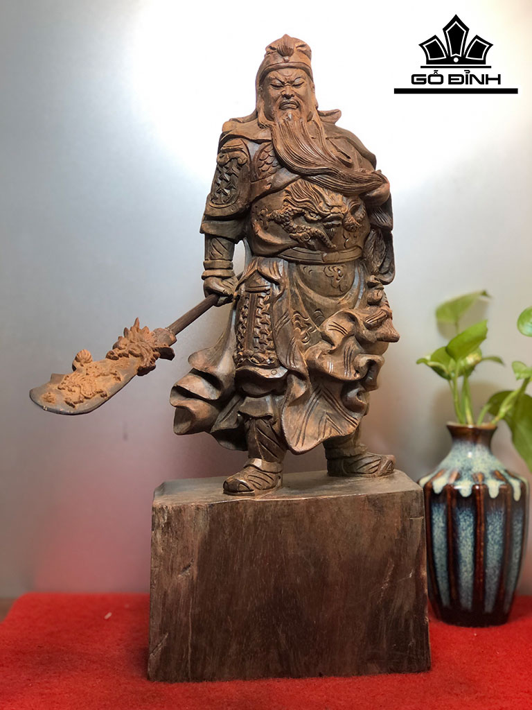 Tượng Gỗ Quan Công Gỗ Trắc Ngang 38 Cao 16 Sâu 10 (cm)