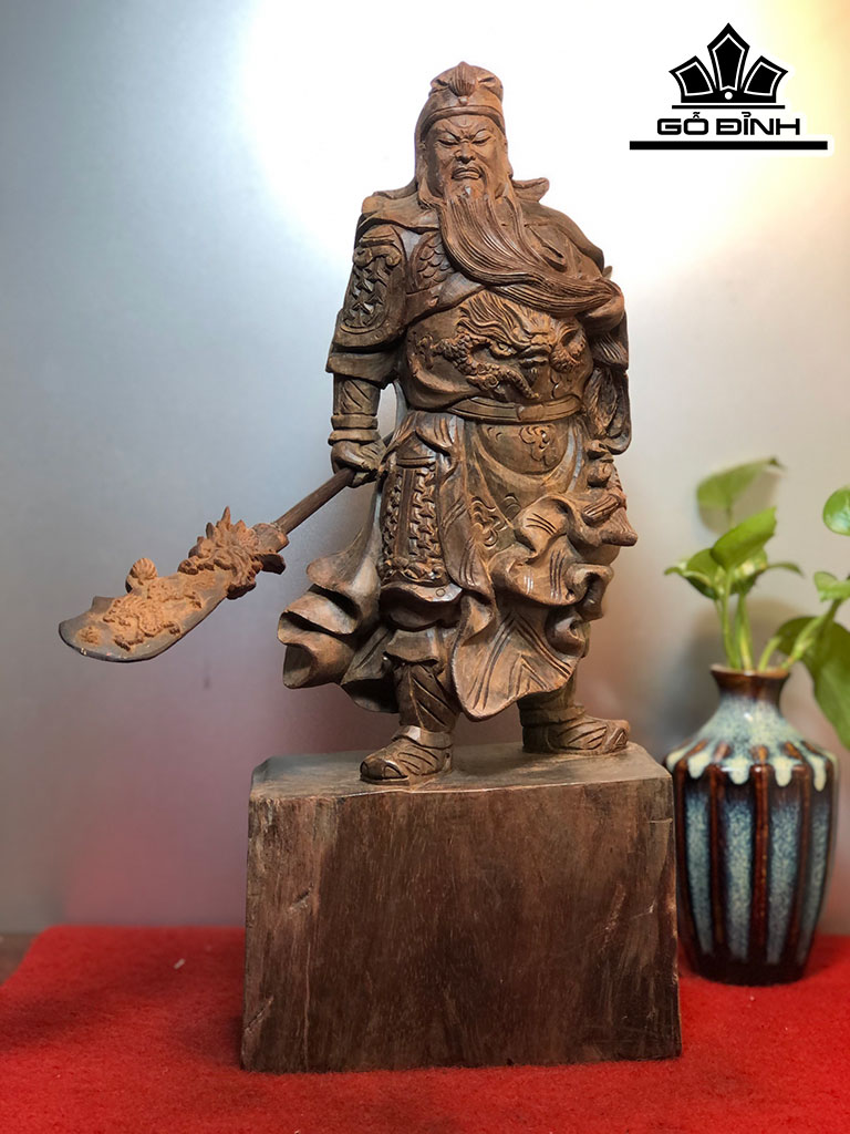 Tượng Gỗ Quan Công Gỗ Trắc Ngang 38 Cao 16 Sâu 10 (cm)