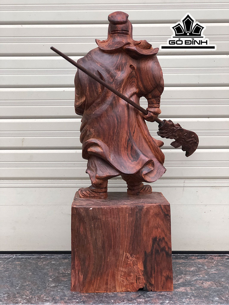 Tượng Quan Công Gỗ Trắc Cao 39 Ngang 14 Sâu 10 (cm)
