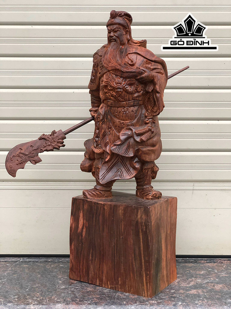 Tượng Quan Công Gỗ Trắc Cao 39 Ngang 14 Sâu 10 (cm)