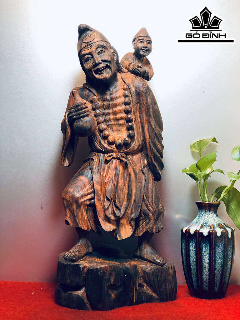 Tượng Tế Công Gỗ Trắc Ngang 38 Cao 16 Sâu 14 (cm)