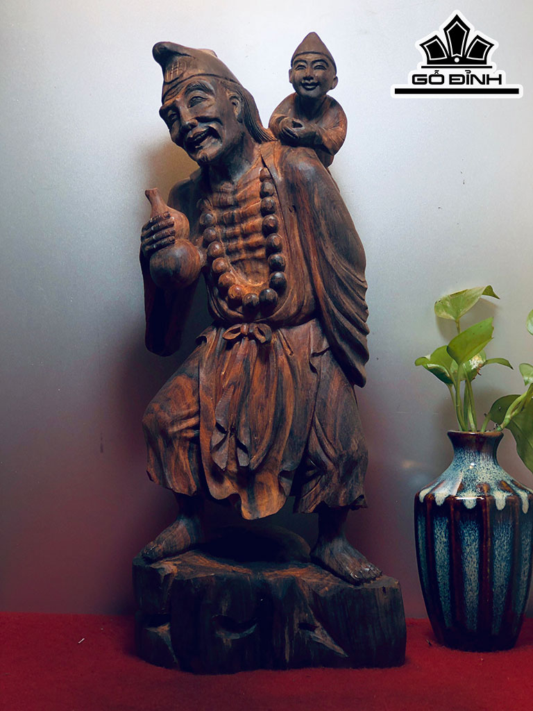 Tượng Tế Công Gỗ Trắc Ngang 38 Cao 16 Sâu 14 (cm)