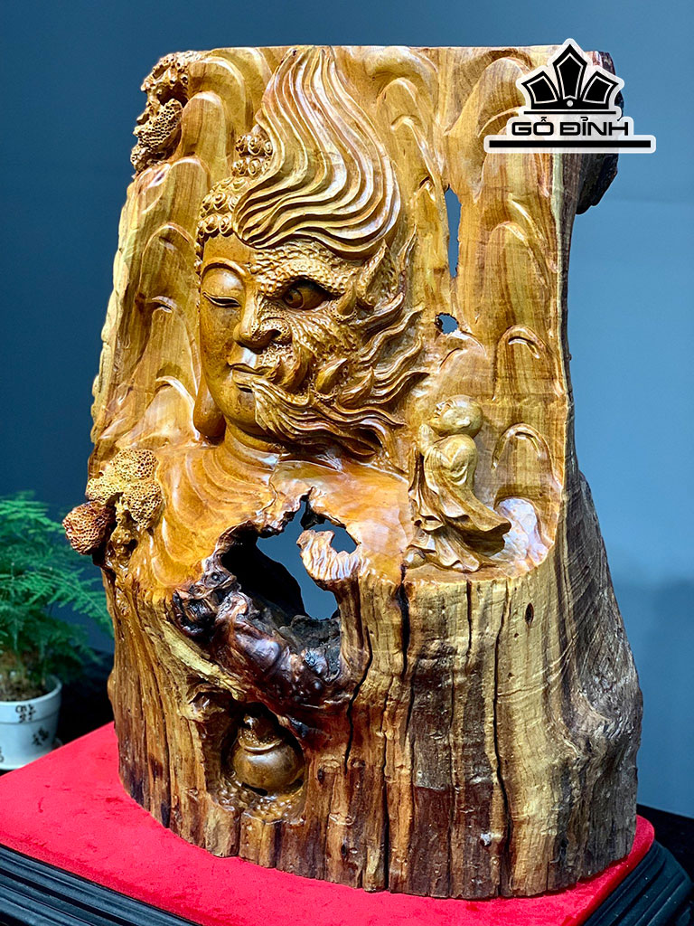 Tác Phẩm Thiện Ác Gỗ Hương Cao 73 Ngang 60 Sâu 28 (cm)