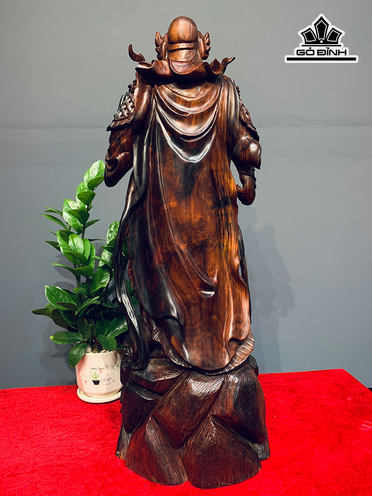 Tượng Quan Công Gỗ Trắc Cao 63 Ngang 24 Sâu 22 (cm)