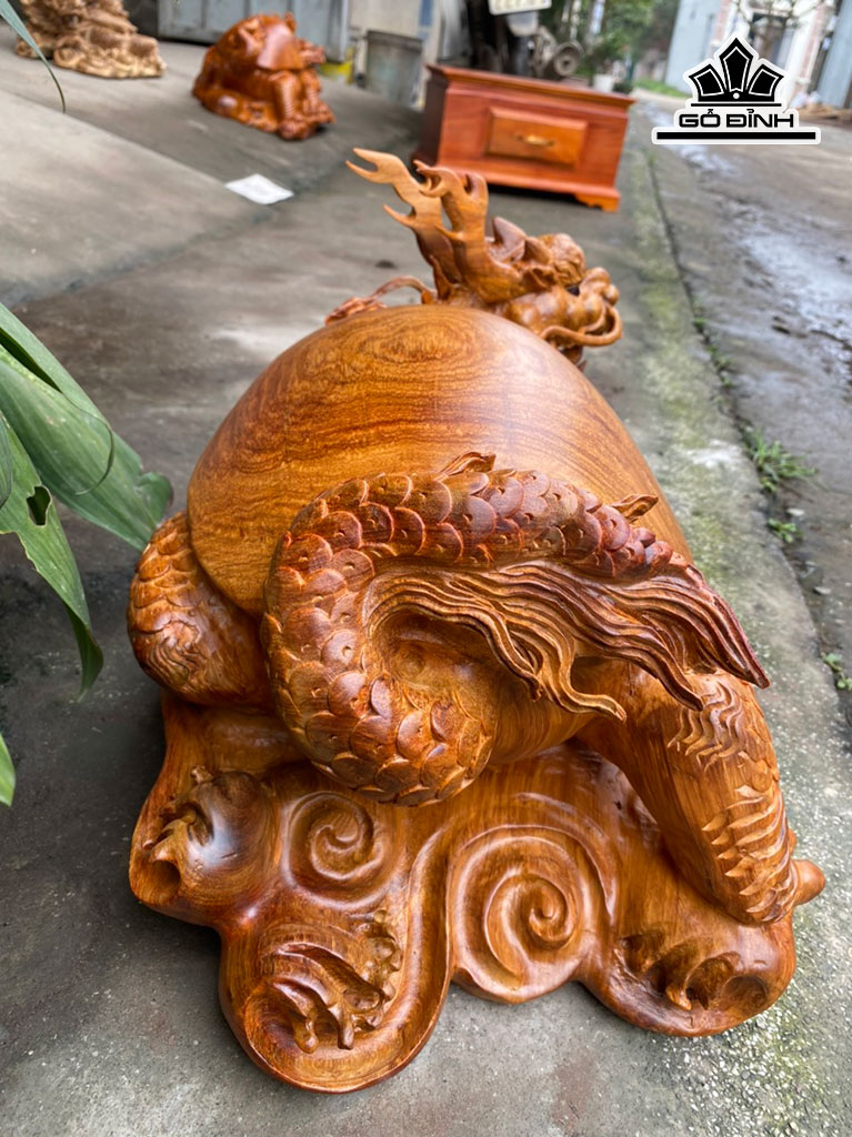 Rùa Phong Thủy Gỗ Hương Cao 30 Ngang 52 Sâu 30 (cm)