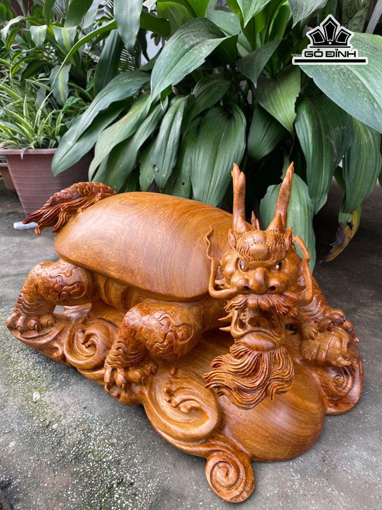 Rùa Phong Thủy Gỗ Hương Cao 30 Ngang 52 Sâu 30 (cm)