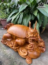 Rùa Phong Thủy Gỗ Hương Cao 30 Ngang 52 Sâu 30 (cm)