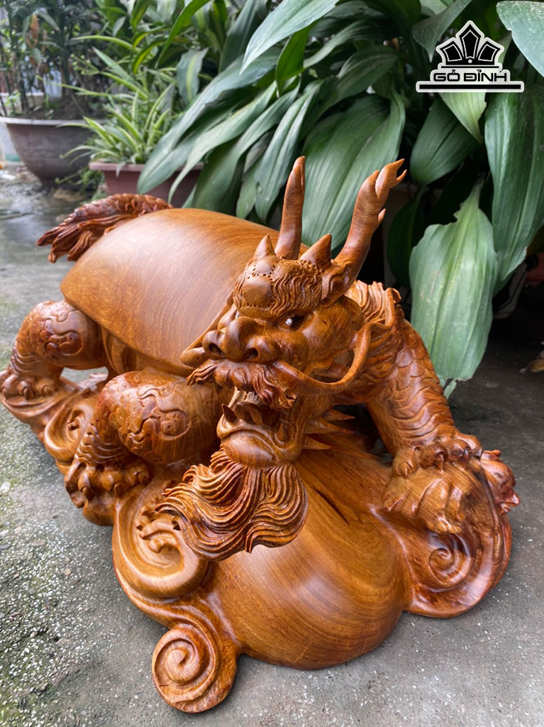 Rùa Phong Thủy Gỗ Hương Cao 30 Ngang 52 Sâu 30 (cm)