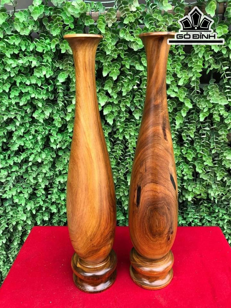 Bình Tỳ Bà Gỗ Bách Xanh Cao 35,5 Đường Kính 7 (cm)