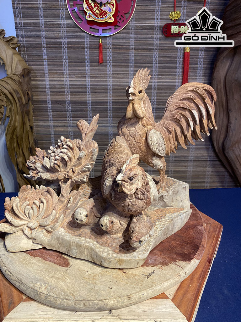 Tác Phẩm 12 Con Giáp Gỗ Bách Xanh Cao 76 Ngang 32 Sâu 20 (cm)