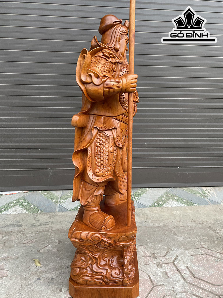 Tượng Quan Công Gỗ Hương Cao 100 Ngang 36 Sâu 24 (cm)