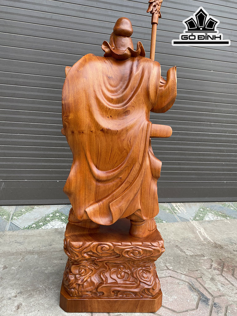 Tượng Quan Công Gỗ Hương Cao 100 Ngang 36 Sâu 24 (cm)