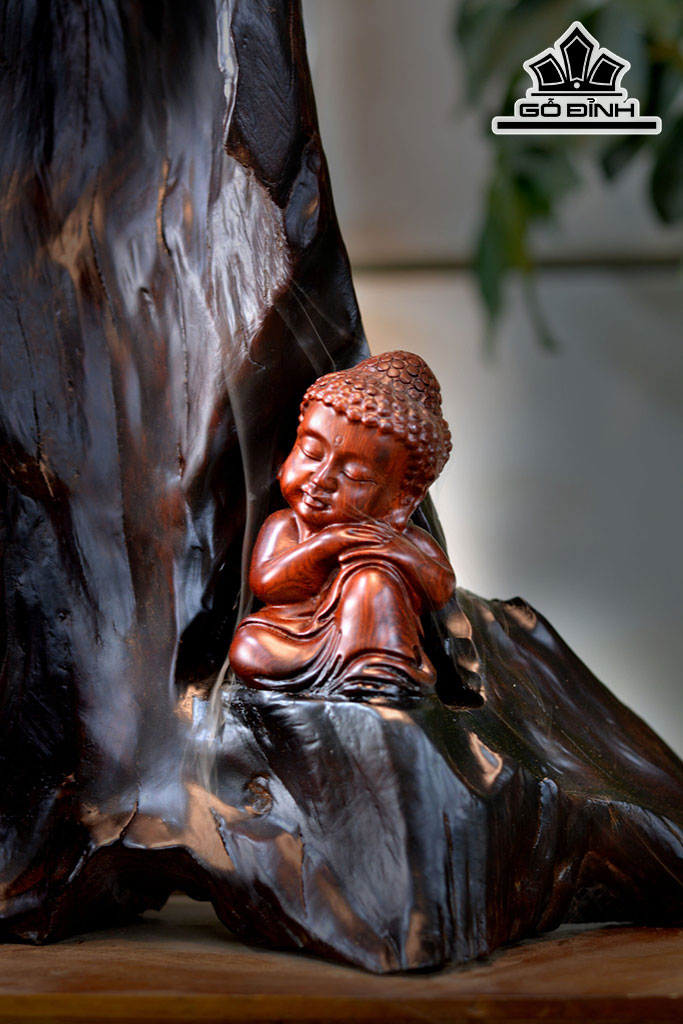 pTác Phẩm Phật Ngủ An Nhiên Gỗ Trắc Cao 48 Ngang 30 Sâu 12,6 (cm)