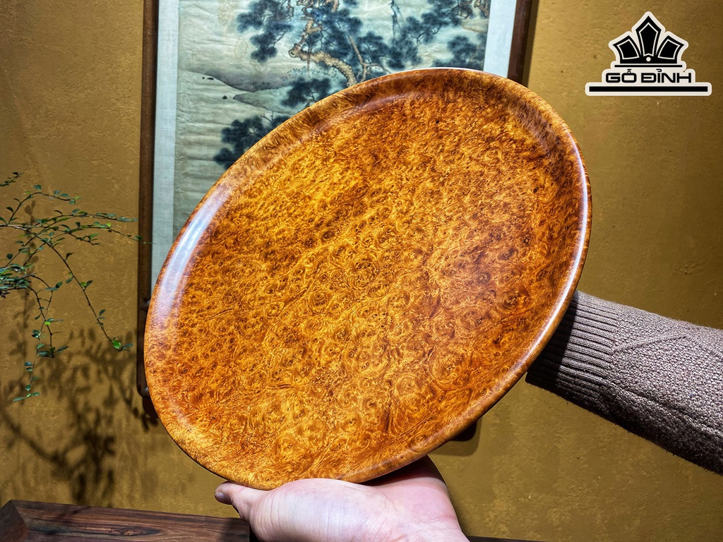 Đĩa Gỗ Trang Trí Gỗ Nu Hương Cao 34,5 Đường Kính 2,8 (cm)