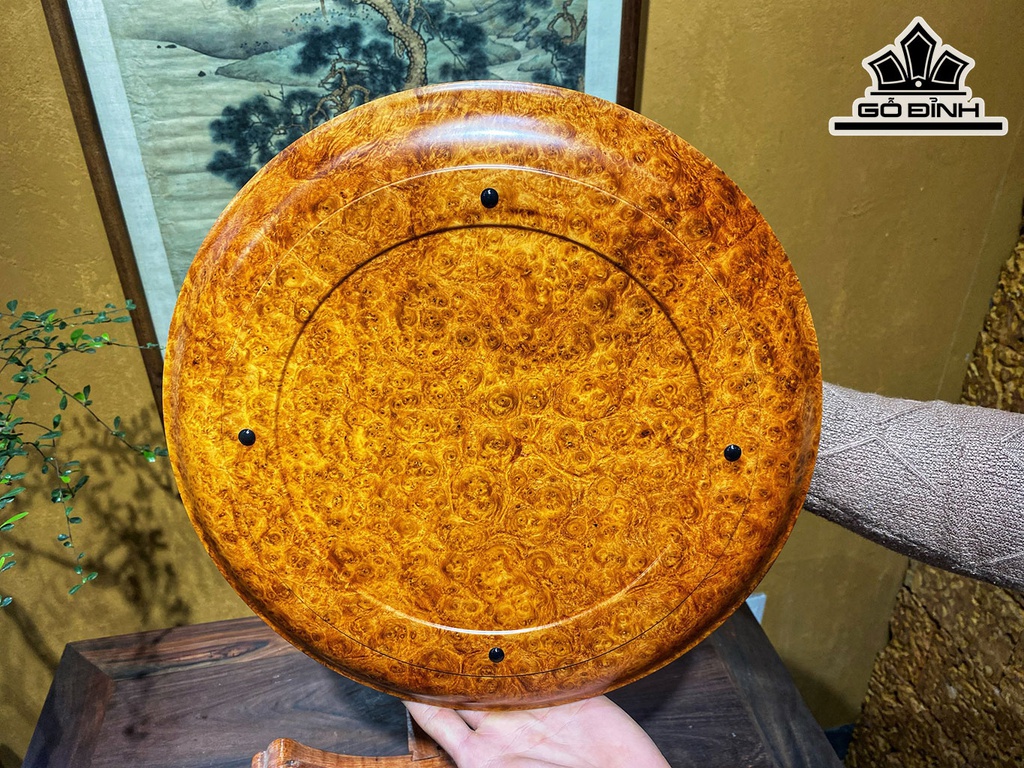 Đĩa Gỗ Trang Trí Gỗ Nu Hương Cao 34,5 Đường Kính 2,8 (cm)