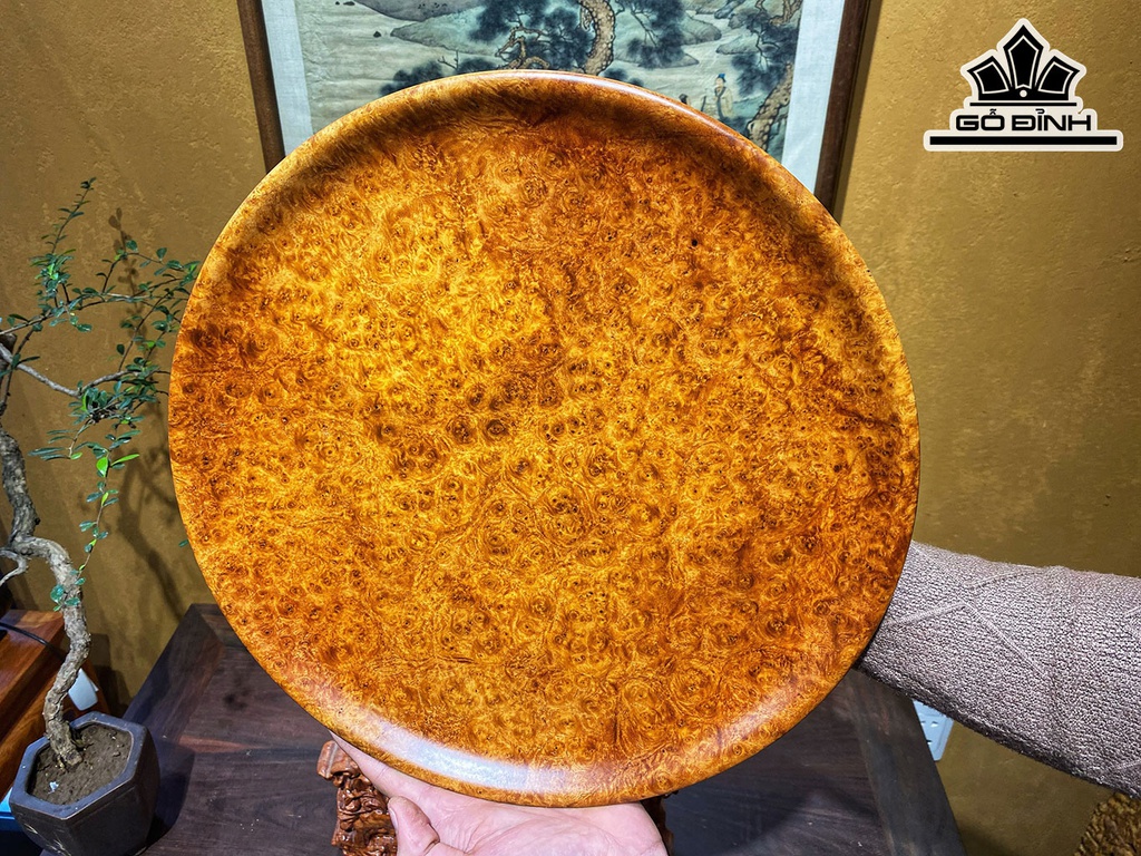 Đĩa Gỗ Trang Trí Gỗ Nu Hương Cao 34,5 Đường Kính 2,8 (cm)