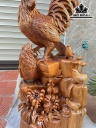 Tượng Gà Trống Phong Thủy Gỗ Ngọc Am Cao 88 Ngang 43 Sâu 25 (cm)