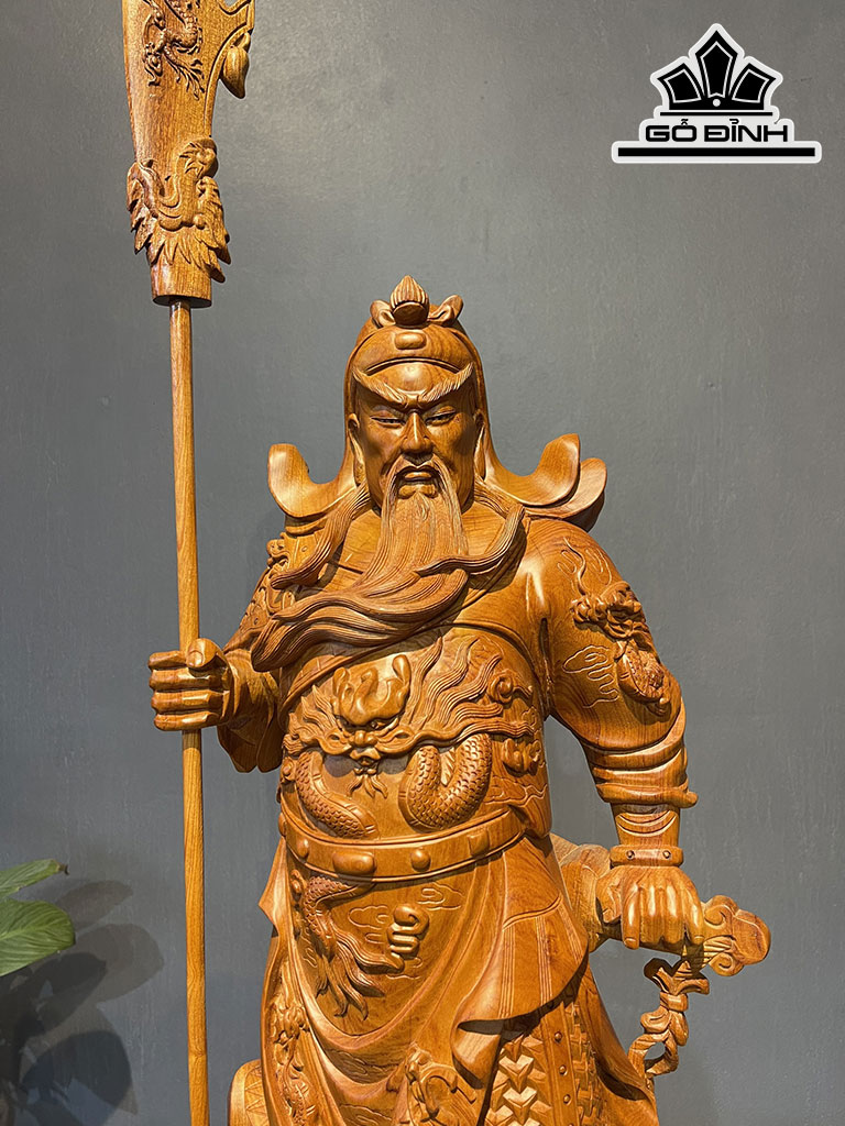 Tượng Quan Công Gỗ Hương Cao 80 Ngang 30 Sâu 20 (cm)