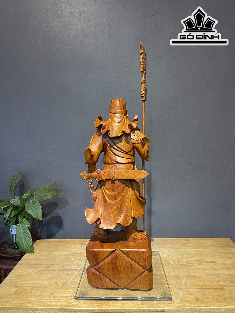 Tượng Quan Công Gỗ Hương Cao 80 Ngang 30 Sâu 20 (cm)