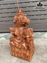 Tượng Quan Công Gỗ Hương Cao 48 Ngang 22,5 Sâu 17,5 (cm)