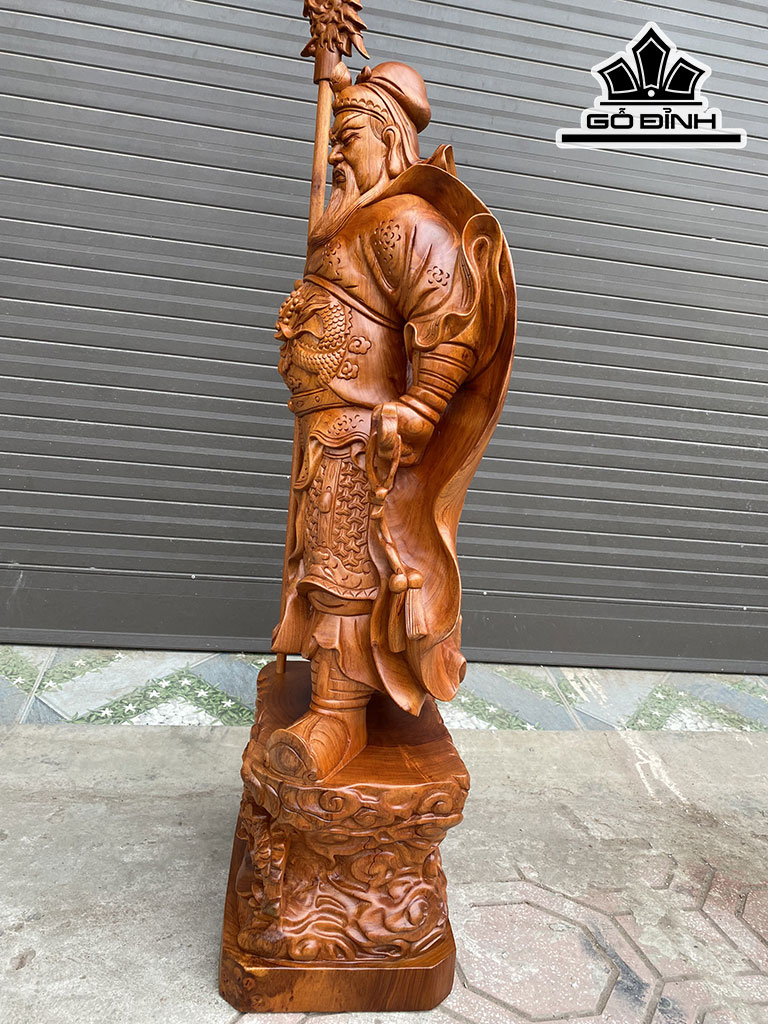 Tượng Quan Công Gỗ Hương Cao 100 Ngang 36 Sâu 24 (cm)
