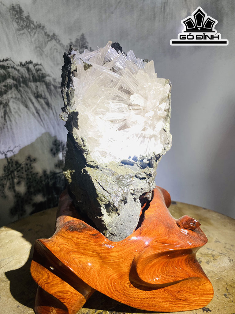 Bông Hoa Ưu Đàm Đá Aragonit Cao 22 Ngang 15 (cm) 3,5kg