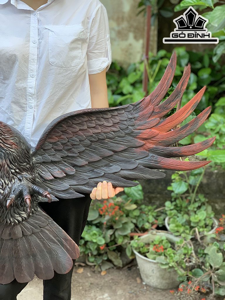 Tượng Đại Bàng Gỗ Trắc Cao 54 Ngang 123 Sâu 28 (cm)