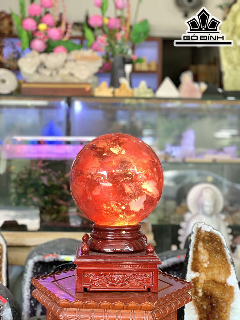 Bi Cầu Thủy Tinh Đỏ Cao 20 (cm) 12,77kg