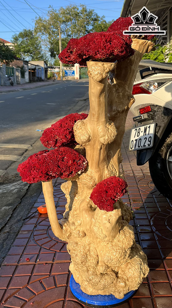 Tác Phẩm Đá San Hô Đỏ Cao 88,5 Ngang 50 (cm)